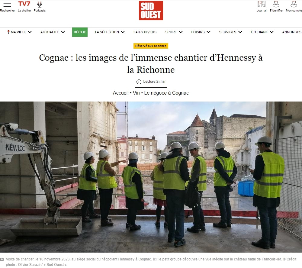 SUD OUEST : HENNESSY LA RICHONNE